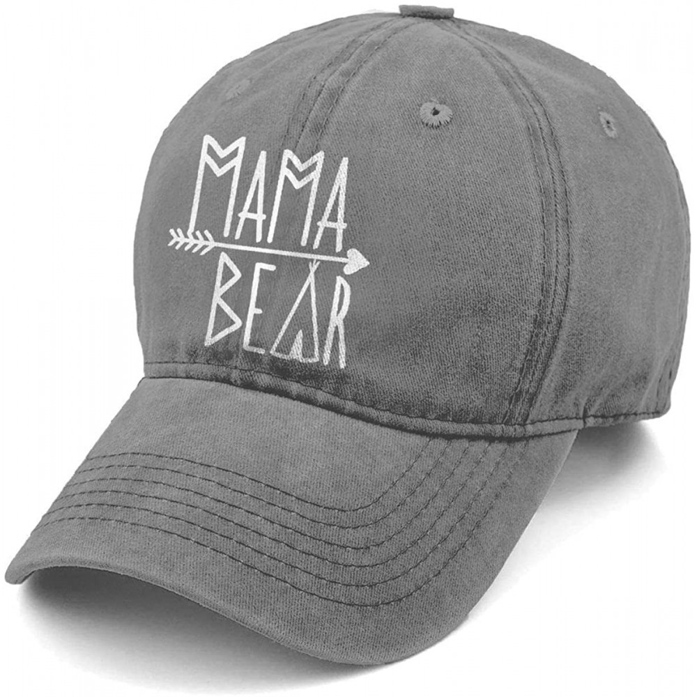 Baseball Caps Unisex Mama Bear Denim Hat Adjustable Washed Dyed Cotton Dad Baseball Caps - Print Logo Deep Heather - CW18LZLH...