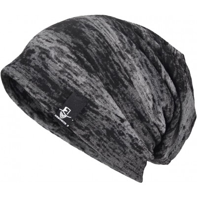 Skullies & Beanies Men Slouch Hollow Beanie Thin Summer Cap Skullcap - Retro Black1 - CK18RRSUG5N $12.17