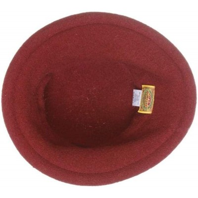 Bucket Hats Women's Packable Boiled Wool Cloche - Wine - CY11583NCKV $21.67