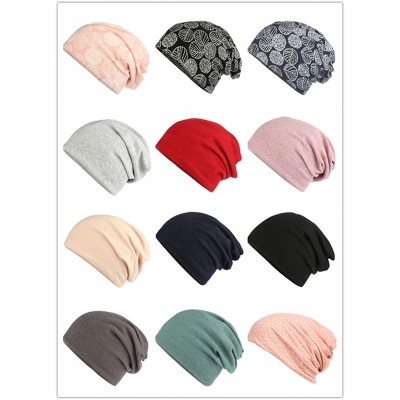 Skullies & Beanies Flower Printed Beanie Women Turban Headband Chemo Cap - 2 Pack Set 2 - CI18SXIIK98 $13.93