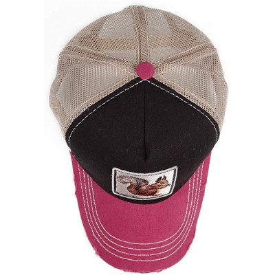 Baseball Caps Unisex Animal Mesh Trucker Hat Snapback Square Patch Baseball Caps - Black Red Squirrel - CD18GLNUOUE $16.67