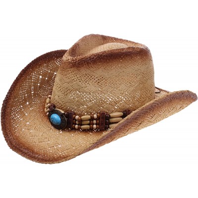 Cowboy Hats Western Outback Cowboy Hat Men's Women's Style Straw Felt Canvas - Western Brown - CD18E0WZD4U $20.13