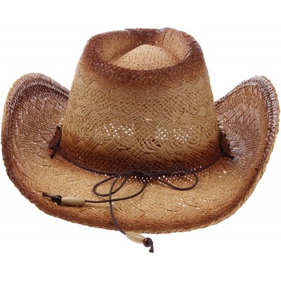 Cowboy Hats Western Outback Cowboy Hat Men's Women's Style Straw Felt Canvas - Western Brown - CD18E0WZD4U $20.13