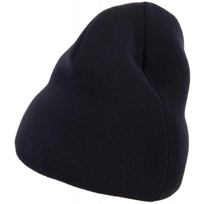 Skullies & Beanies Big Size Acrylic Short Beanie - Navy - CY18ZM92GZ4 $19.57