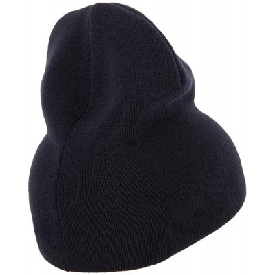 Skullies & Beanies Big Size Acrylic Short Beanie - Navy - CY18ZM92GZ4 $19.57