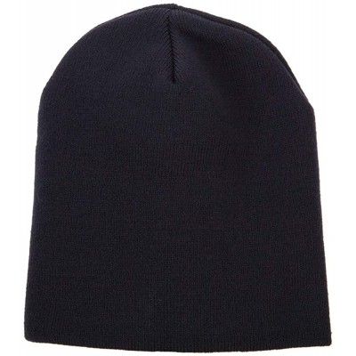 Skullies & Beanies Big Size Acrylic Short Beanie - Navy - CY18ZM92GZ4 $19.57