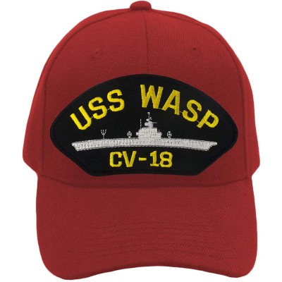 Baseball Caps USS Wasp CV-18 Hat/Ballcap Adjustable One Size Fits Most - Red - CM18SD5523A $27.12