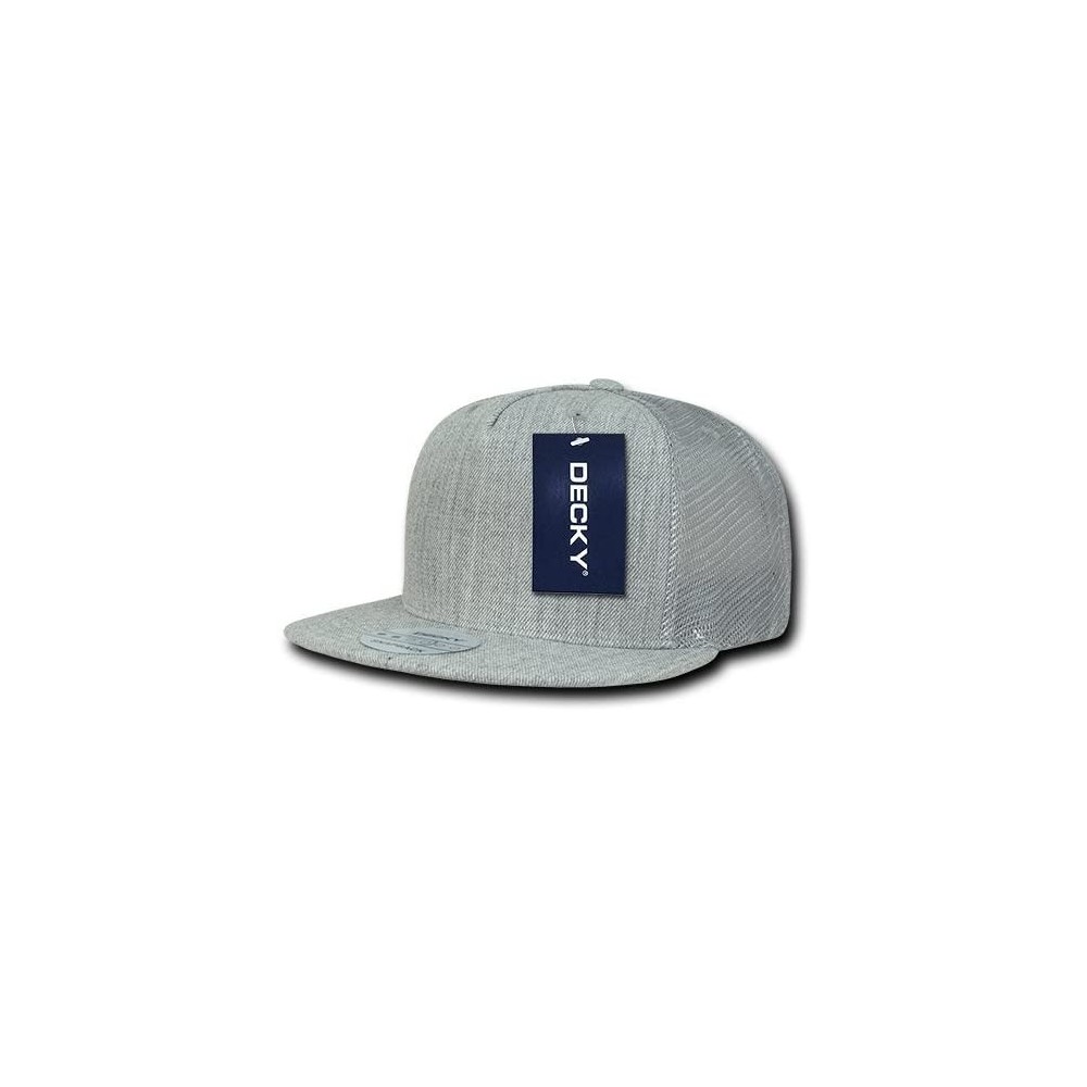 Baseball Caps 5 Panel Flat Bill Trucker Cap Hats - Heather Grey - C411JFLQNSF $13.95