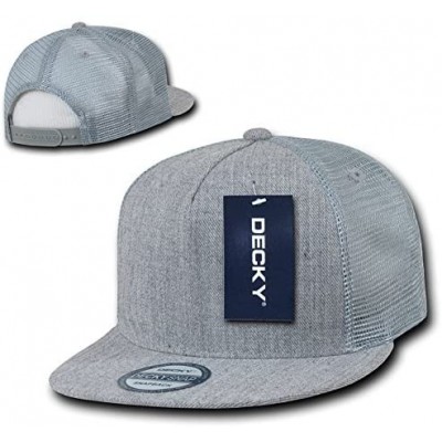 Baseball Caps 5 Panel Flat Bill Trucker Cap Hats - Heather Grey - C411JFLQNSF $13.95