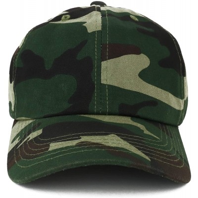 Baseball Caps Oversize XXL Plain Unstructured Soft Crown Cotton Dad Hat - Camo - CQ18ISAILHQ $21.95