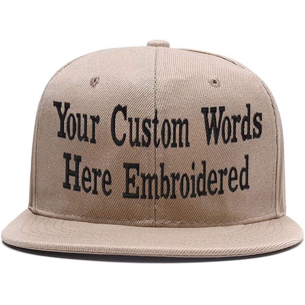 Baseball Caps Custom Embroidered Baseball Cap Personalized Snapback Mesh Hat Trucker Dad Hat - Khaki - CT18HLU7NRC $16.26