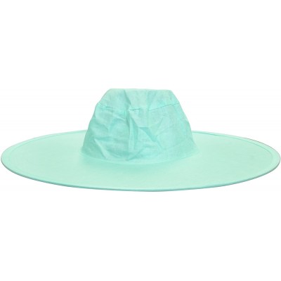 Sun Hats Women's Foldable Cotton Sun Hat- 18 in Diameter Brim - Mint - C611N7I7R6T $18.11