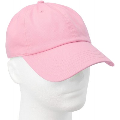 Baseball Caps 12-Pack Wholesale Classic Baseball Cap 100% Cotton Soft Adjustable Size - Light Pink - CL18E6LNLGK $45.39