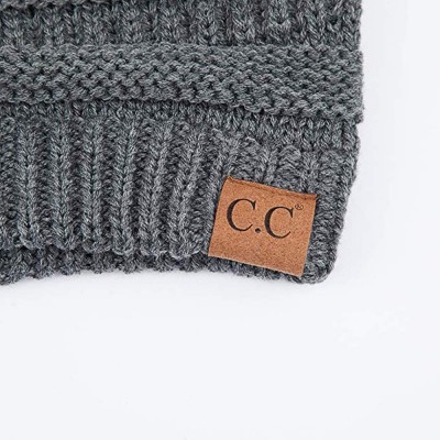 Skullies & Beanies Women's Thick Soft Knit Beanie Cap Hat - Charcoal - CB11MXBZJP7 $10.22