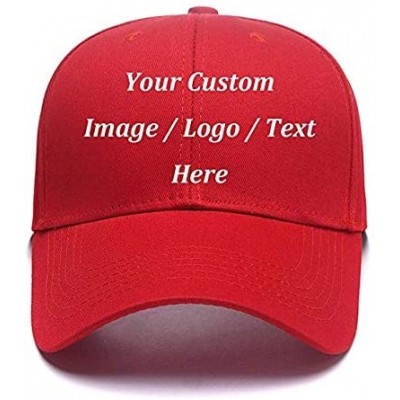 Baseball Caps Men Women Personalized Trucker Hats Customized Adjustable Snapback Baseball Caps Dad Hat - Red - CJ18E0H3RRH $2...