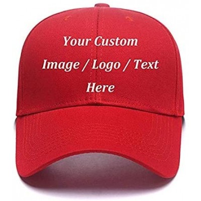 Baseball Caps Men Women Personalized Trucker Hats Customized Adjustable Snapback Baseball Caps Dad Hat - Red - CJ18E0H3RRH $9.72