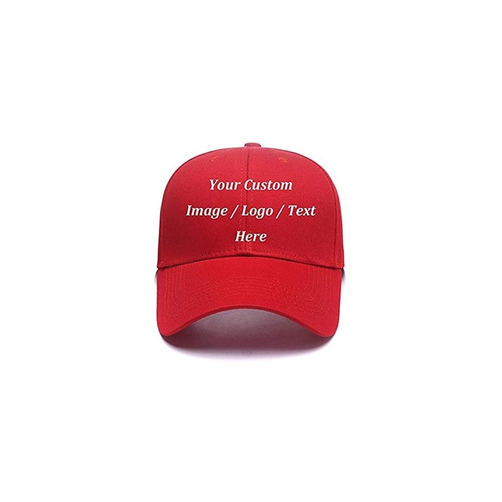 Baseball Caps Men Women Personalized Trucker Hats Customized Adjustable Snapback Baseball Caps Dad Hat - Red - CJ18E0H3RRH $9.72