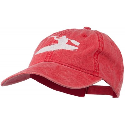 Baseball Caps Sports Kayak Embroidered Washed Dyed Cap - Red - CH11ONYWERX $19.04