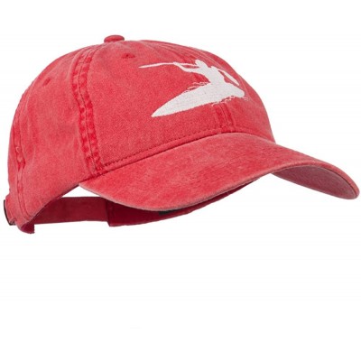 Baseball Caps Sports Kayak Embroidered Washed Dyed Cap - Red - CH11ONYWERX $19.04