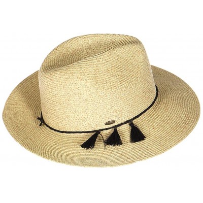 Sun Hats Beach Sun Hats for Women Large Sized Paper Straw Wide Brim Summer Panama Fedora - Sun Protection - CF18DAO7UY5 $16.15