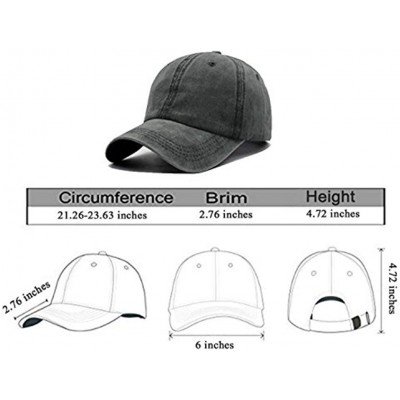 Baseball Caps Unisex Camping Hair Don't Care Vintage Adjustable Baseball Cap Denim Dad Hat - Black - C118GECUYQG $9.75