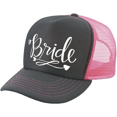 Baseball Caps Wedding Bridal Party Hat - Bride - Bachelorette Party - Pinkcharcoal-white Print - CB1854O2H8D $11.35