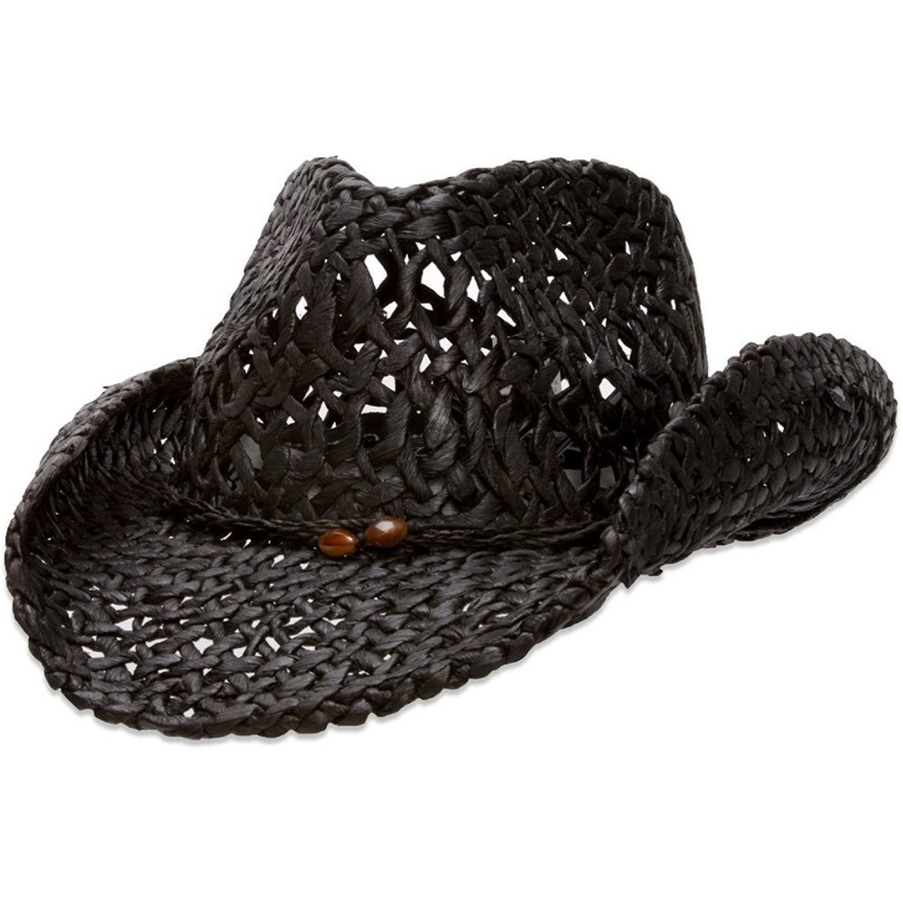 Cowboy Hats Ford Straw Drifter - Black - CA120OPC5K5 $81.46
