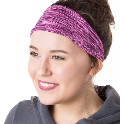 Headbands Xflex Space Dye Adjustable & Stretchy Wide Headbands for Women - Heavyweight Space Dye Pink - C217Y08KA3T $10.59