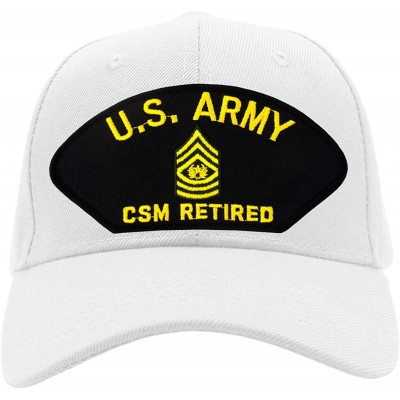Baseball Caps US Army - CSM Retired Hat/Ballcap Adjustable One Size Fits Most - White - CZ18OOAI35T $24.93