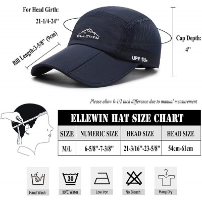 Baseball Caps Unisex Baseball Cap UPF 50 Unstructured Hat with Foldable Long Large Bill - A-dark Blue-m/L - CG12IM3OZXV $9.41