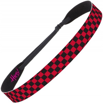 Headbands Women's Adjustable NO SLIP Checkerboard Wide Fashion Headband Multi Gift Packs - Wide Red 3pk - CN12EUKGA2N $17.21