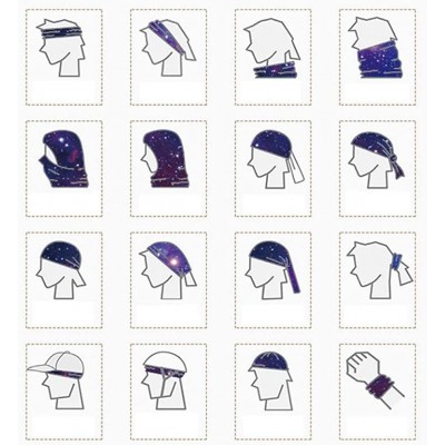 Balaclavas Galaxy Balaclava for Women Men Headband Bandana Head Wrap Scarf Neck Warmer Headwear - Galaxy 3 - CI197RXGU9Q $10.55