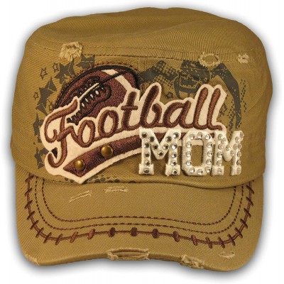 Baseball Caps Women's Embroidered Football Mom Cadet Hat One Size - Black - CB11NW8NZKV $9.94