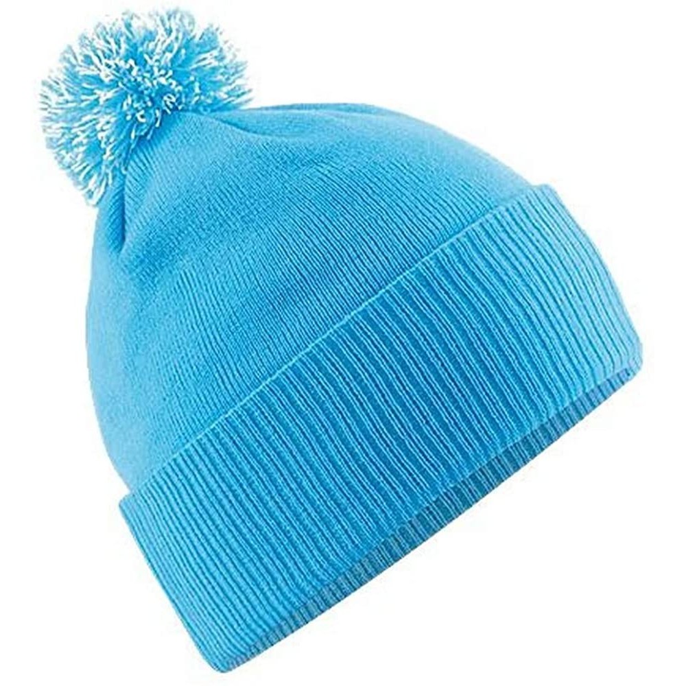 Skullies & Beanies Big Girls Snowstar Duo Extreme Winter Hat - Surf Blue/Off White - CW11E5OCULV $8.43