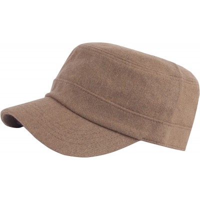 Baseball Caps A191 Irish Army Cap Plain Design Winter Wool Simple Golf Club Cadet Military Hat - Brown - C2189M36OA6 $17.61