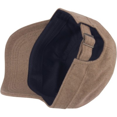 Baseball Caps A191 Irish Army Cap Plain Design Winter Wool Simple Golf Club Cadet Military Hat - Brown - C2189M36OA6 $17.61