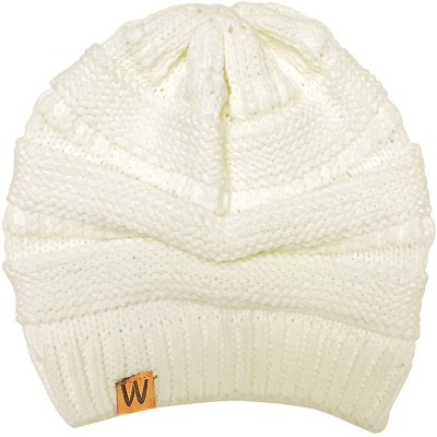 Skullies & Beanies Winter Warm Knitted Infinity Scarf and Beanie Hat - Cream - CQ12OCWV0IC $12.60