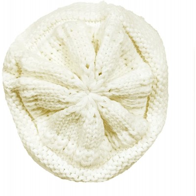 Skullies & Beanies Winter Warm Knitted Infinity Scarf and Beanie Hat - Cream - CQ12OCWV0IC $12.60