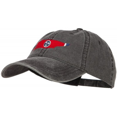 Baseball Caps Tennessee State Flag Map Embroidered Washed Cap - Black - CR18437NTZO $19.29