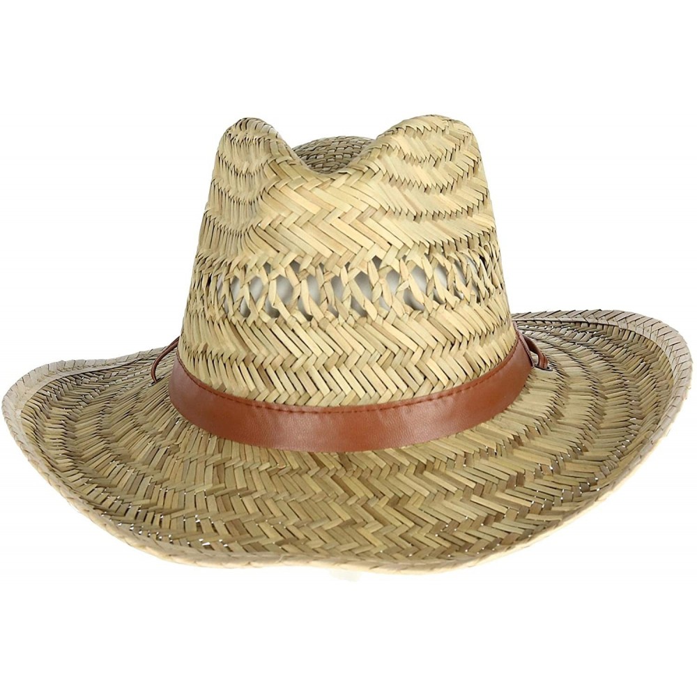 Sun Hats Men's Rush Straw Lightweight Safari Hat with Chin Cord - Natural - CT18AXEOQS3 $16.07