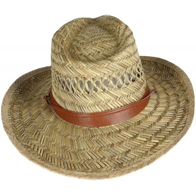 Sun Hats Men's Rush Straw Lightweight Safari Hat with Chin Cord - Natural - CT18AXEOQS3 $16.07