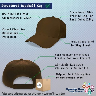 Baseball Caps Custom Baseball Cap Navy Seal Black Logo Embroidery Dad Hats for Men & Women - Brown - CW18SI5I8OU $14.26