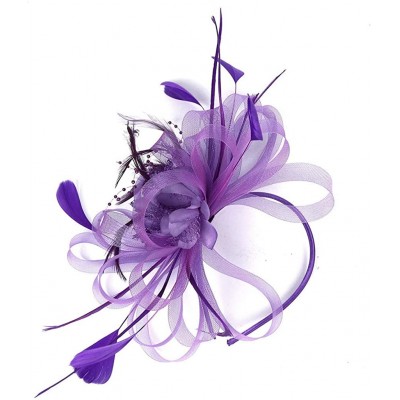 Headbands Fascinator Headpiece Headdress Headband - Purple - CW18SHI2DWA $6.98