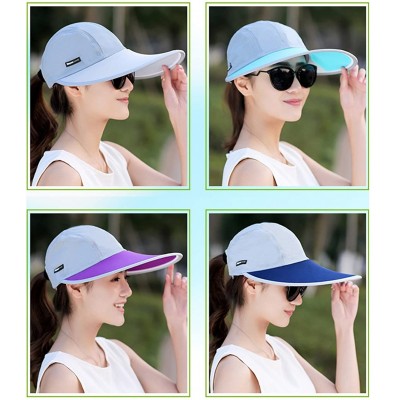 Sun Hats Outdoor Recreation Sports Anti UV Sun Hat Wide Brim Baseball Cap Large Sun Visor - Lake Blue - CF184Z9ZIN5 $12.44