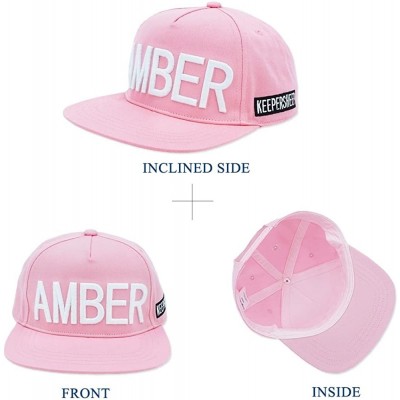 Baseball Caps Boys Baseball Cap- Boys Flat Bill Girls Sun Hat- Unisex Baseball Hat - Pink - C91854DM33A $15.52