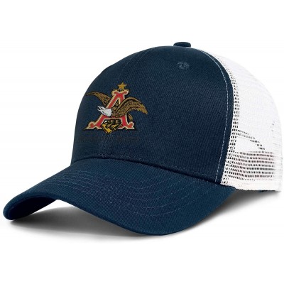 Visors Anheuser Busch Busch Men's Women Mesh Ball Cap Adjustable Snapback Sun Hat - Dark_blue-91 - CG18WDKEMM0 $19.41
