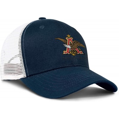 Visors Anheuser Busch Busch Men's Women Mesh Ball Cap Adjustable Snapback Sun Hat - Dark_blue-91 - CG18WDKEMM0 $19.41