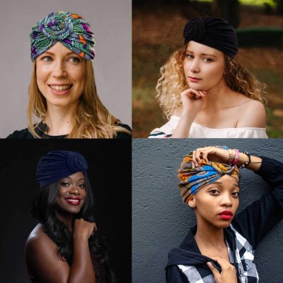 Skullies & Beanies Women Pre-Tied Bonnet Turban for Women Printed Turban African Pattern Knot Headwrap Beanie - C2192T2DLUY $...