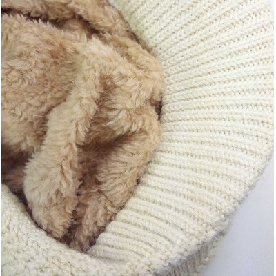 Skullies & Beanies Women Winter Warm Knit Hat Wool Snow Ski Caps with Visor - Beige - C011OUQ17Q3 $8.37