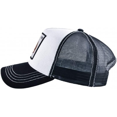 Baseball Caps Unisex Animal Mesh Trucker Hat Snapback Square Patch Baseball Caps - Black White Tiger - CZ18RL8MNEO $10.93